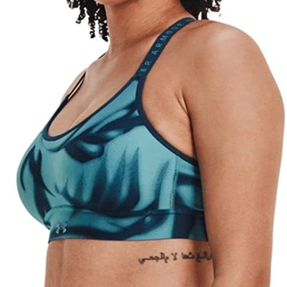 NWT Under Armour Women Infinity Printed Mid Sport Bra Cosmos Blue Sz XS $45 P120 - Picture 3 of 4